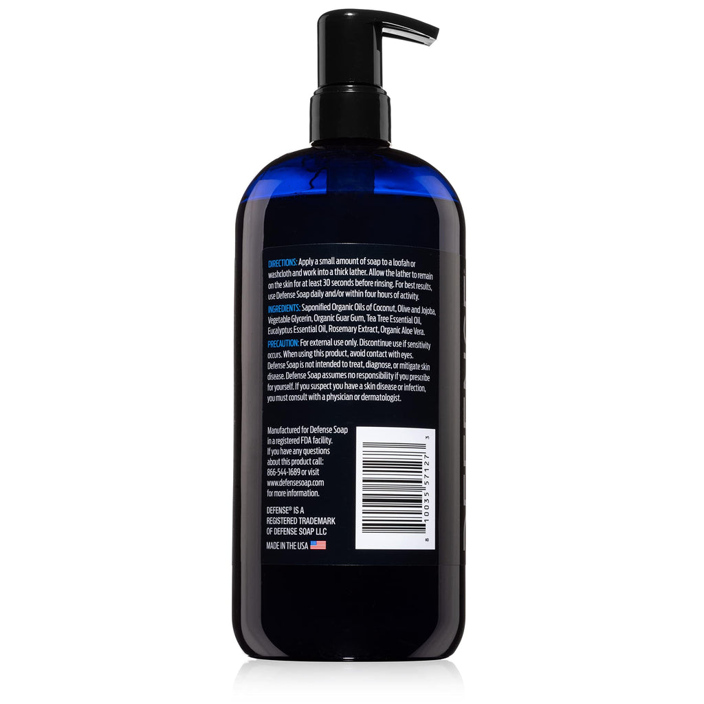 Defense Soap Tea Tree Body Wash All Natural Organic Shower Soap | Odor Control & Skin Fungal Protection for Athletes, Sports, Post Workout & Recovery - 32 oz