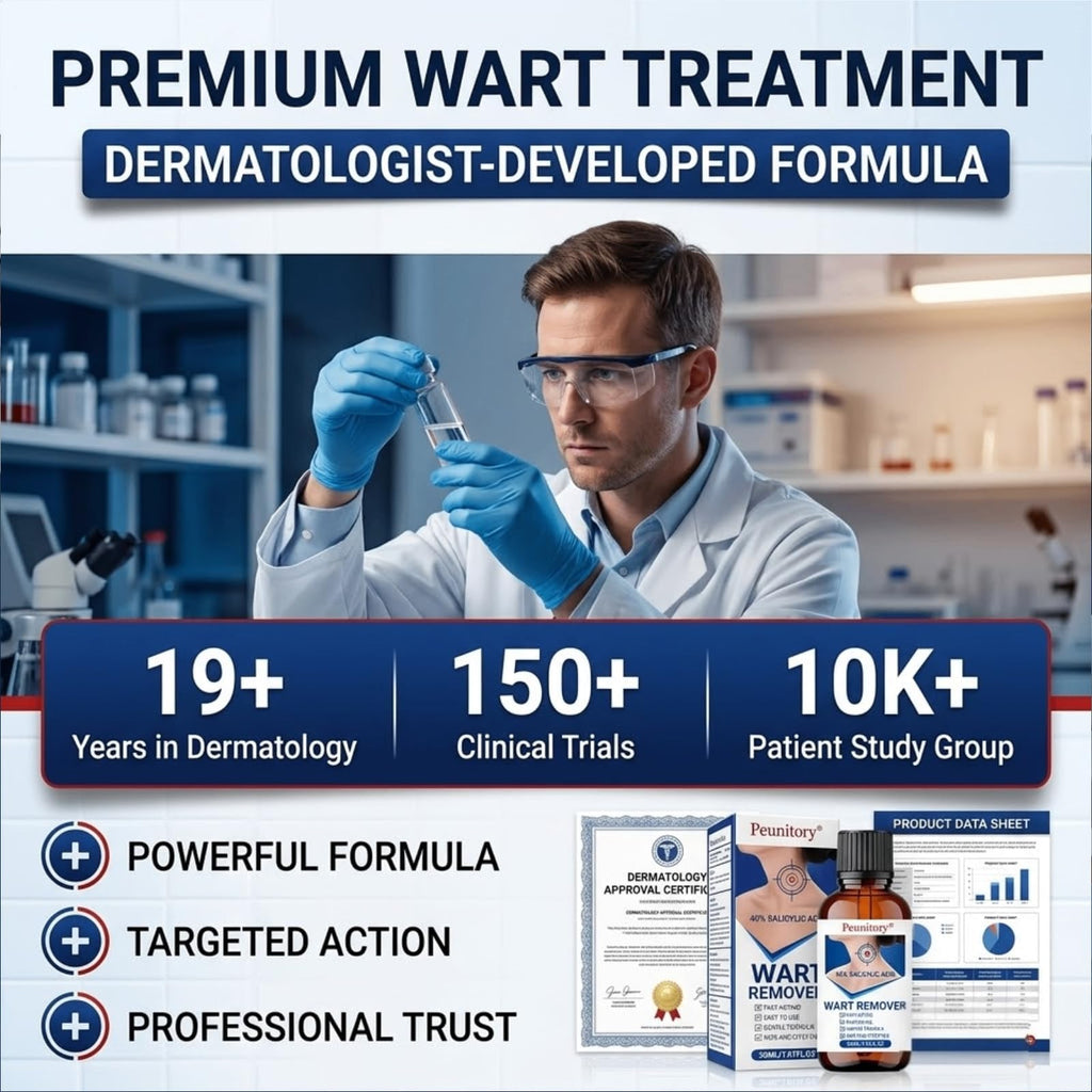 Peunitory 40% Salicylic Acid Wart Remover Liquid, Fast-Acting Wart Remover for Common & Plantar Warts, Maximum Strength Salicylic Acid Wart Remover for Hands, Feet, Neck & Body, 1.01 fl oz