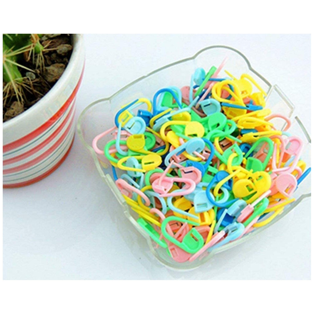 100PC Mix Color Knitting Stitch Counter Crochet Locking Stitch Markers Stitch Needle Clip Knitting Crochet Markers (100)