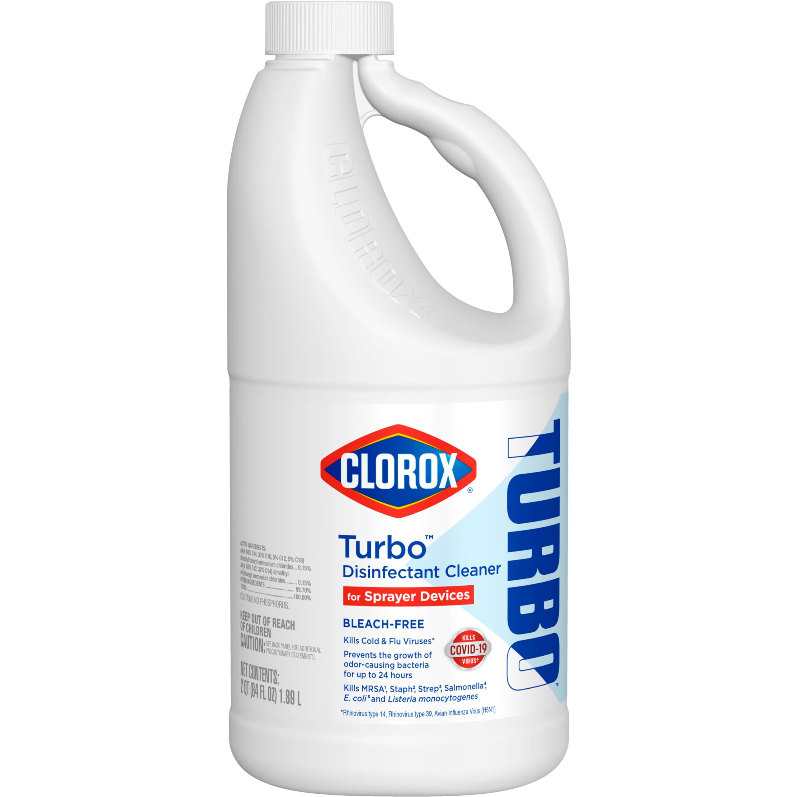 Buy now Turbo Disinfectant Cleaner for Sprayer Devices, Bleach-Free, Kills Cold and Flu Viruses and COVID-19 Virus, 64 Fluid Ounces at indiglob india