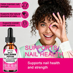 Liquid Collagen for Women & Men, Hydrolyzed Multi Collagen Peptides Drops | Types I, II, III, V & X Collagen Protein Complex (Colageno) with Hyaluronic Acid, Biotin & Vitamin C for Hair, Skin & Nails