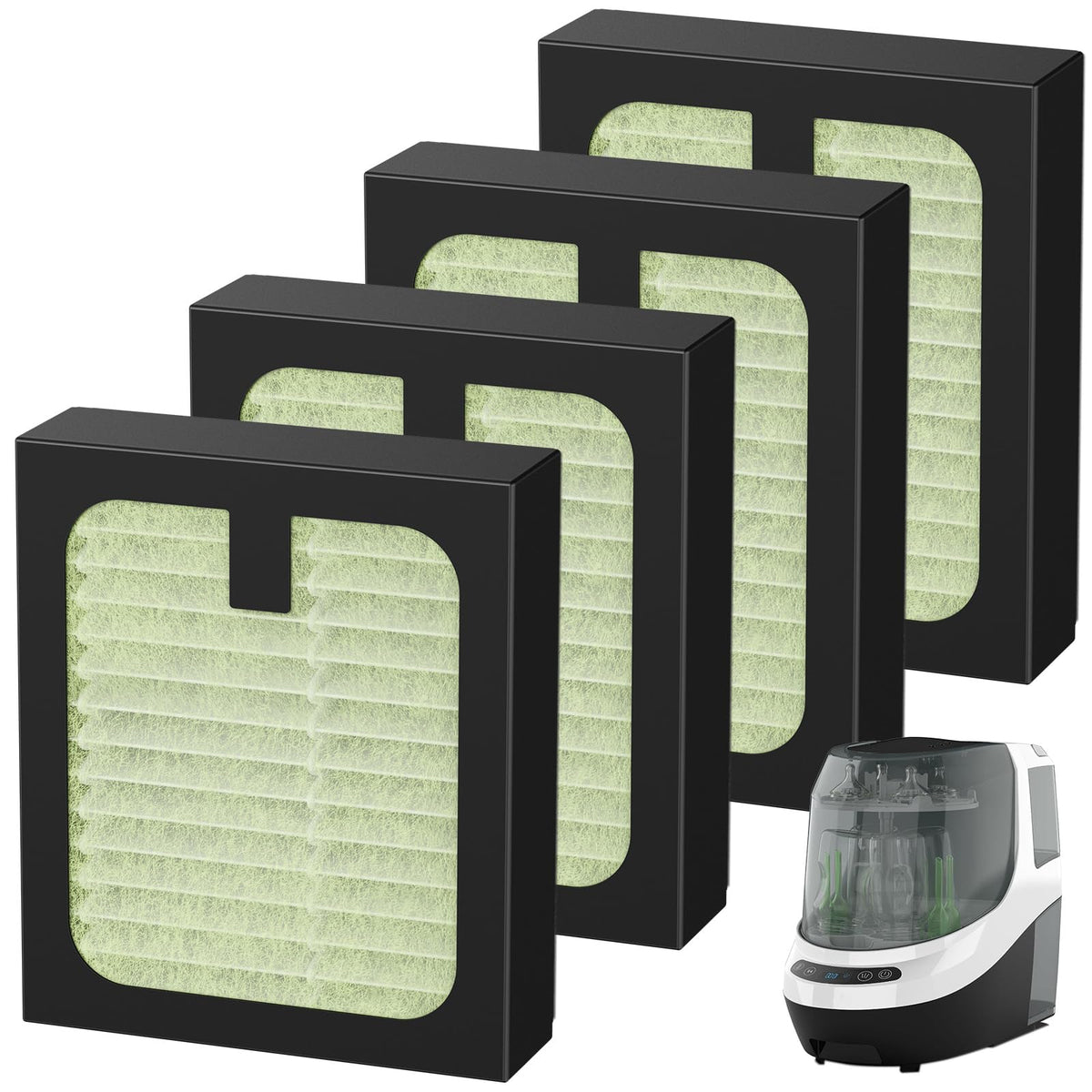 4 Pack HEPA Filter Replacement for Baby Brezza Baby Bottle Washer Pro