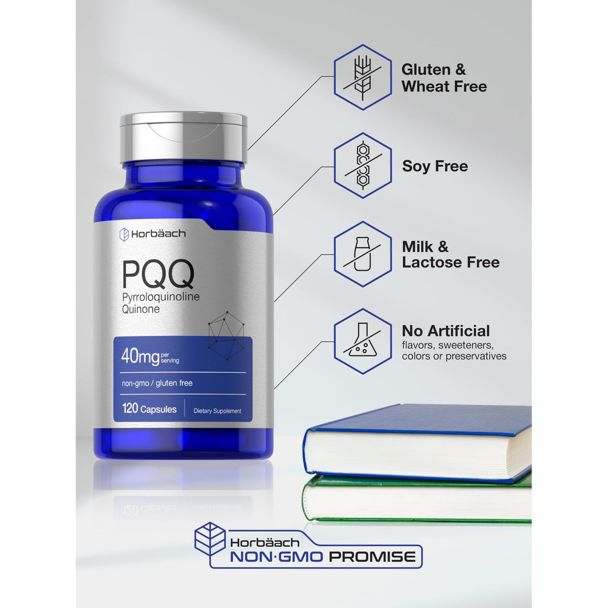 Horbäach PQQ Supplement 40 mg | 120 Capsules | Maximum Strength
