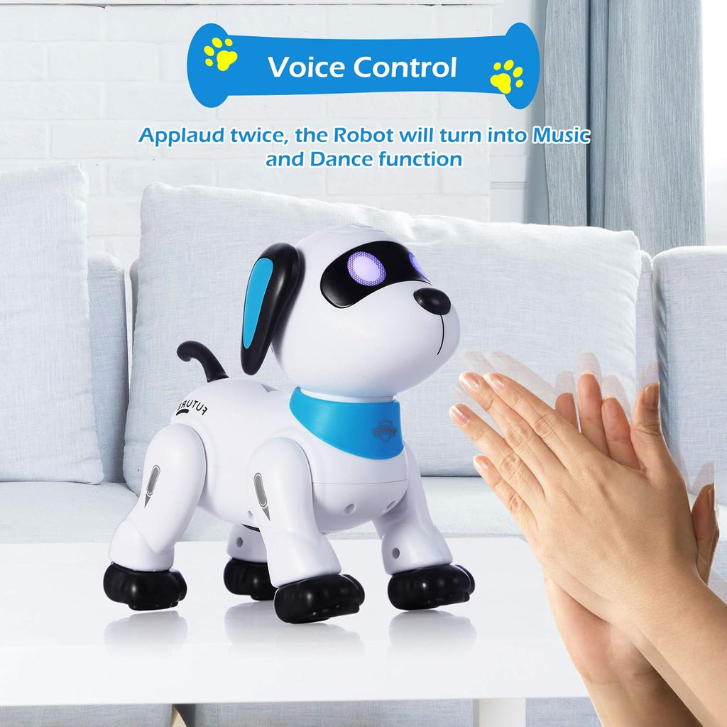 Buy now yiman Remote Control Robot Dog Toy – Programmable Smart Robot Dog for Kids 3+, Interactive Dancing & Sound, RC Stunt Robot Toys with LED Eyes, Electronic Pet Toy Dog for Boys & Girls Gifts (Blue) at indiglob india