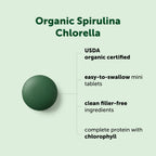Micro Ingredients Organic Spirulina Chlorella Mini Tablets, 2,500 Tablets (8 Month Supply) | 50/50 Algae Blend | No Fillers, Non-GMO