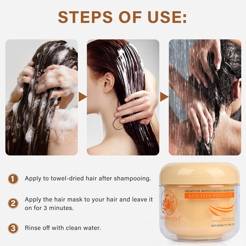 Collagen Repair Hair Mask & Argan Oil Set, 10.15 fl oz + 2 fl oz