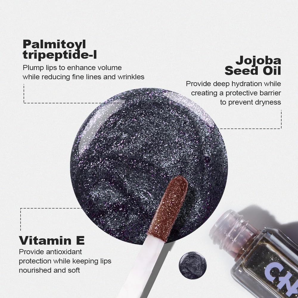 Chillab Magic Black Plumping Lip Oil 0.17oz, Hydrating Color-Adapting Tint