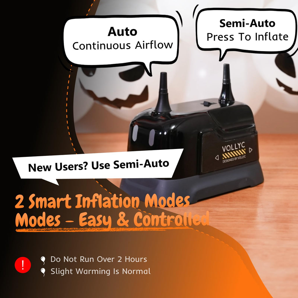 Balloon Pump Electric, Dual Nozzle Balloon Inflator Air Pump, Fast & Easy Inflation for Party Decorations, Birthday Decorations – Lightweight, Portable Balloon Blower Machine