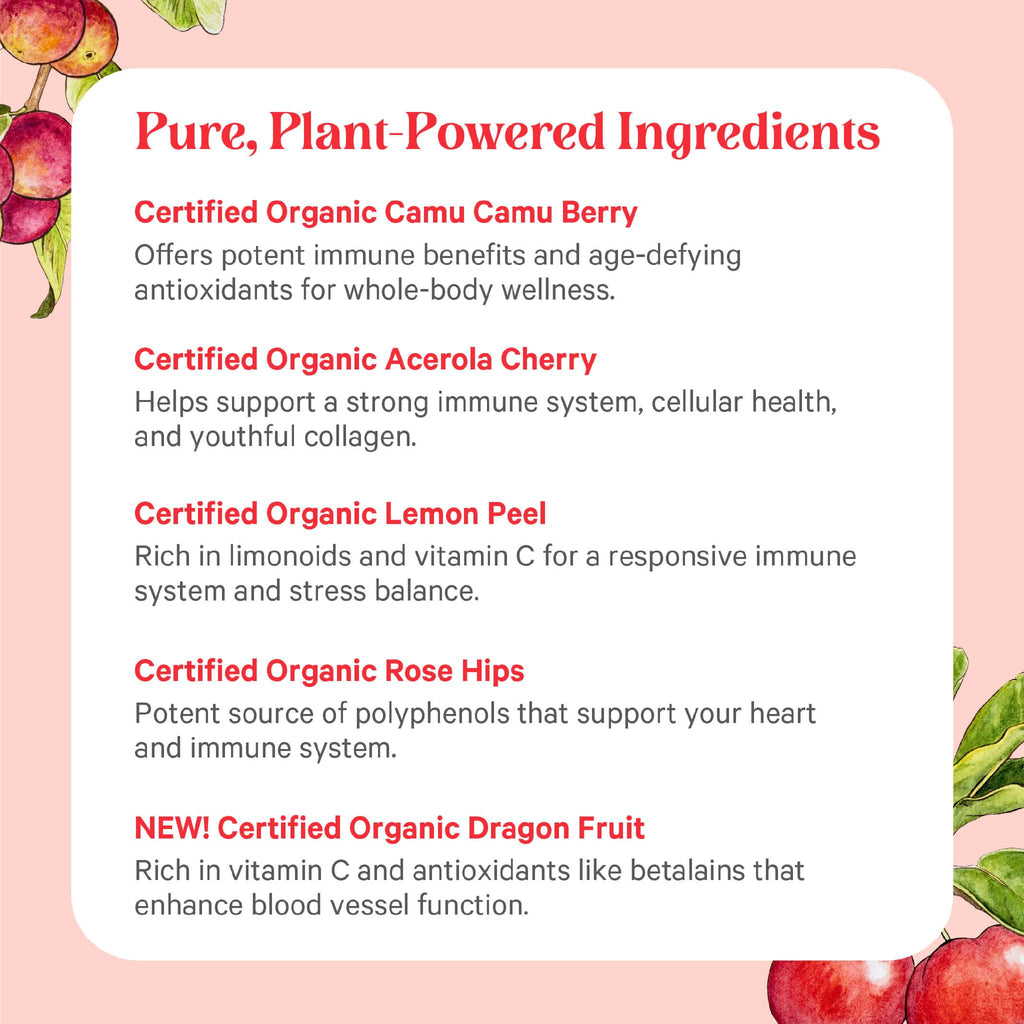 Pure Synergy Pure Radiance C Organic Vitamin C Capsules (90 Capsules) | 100% Natural, Whole Food, Non-GMO Supplement with Organic Camu Camu, For Immune & Collagen Support