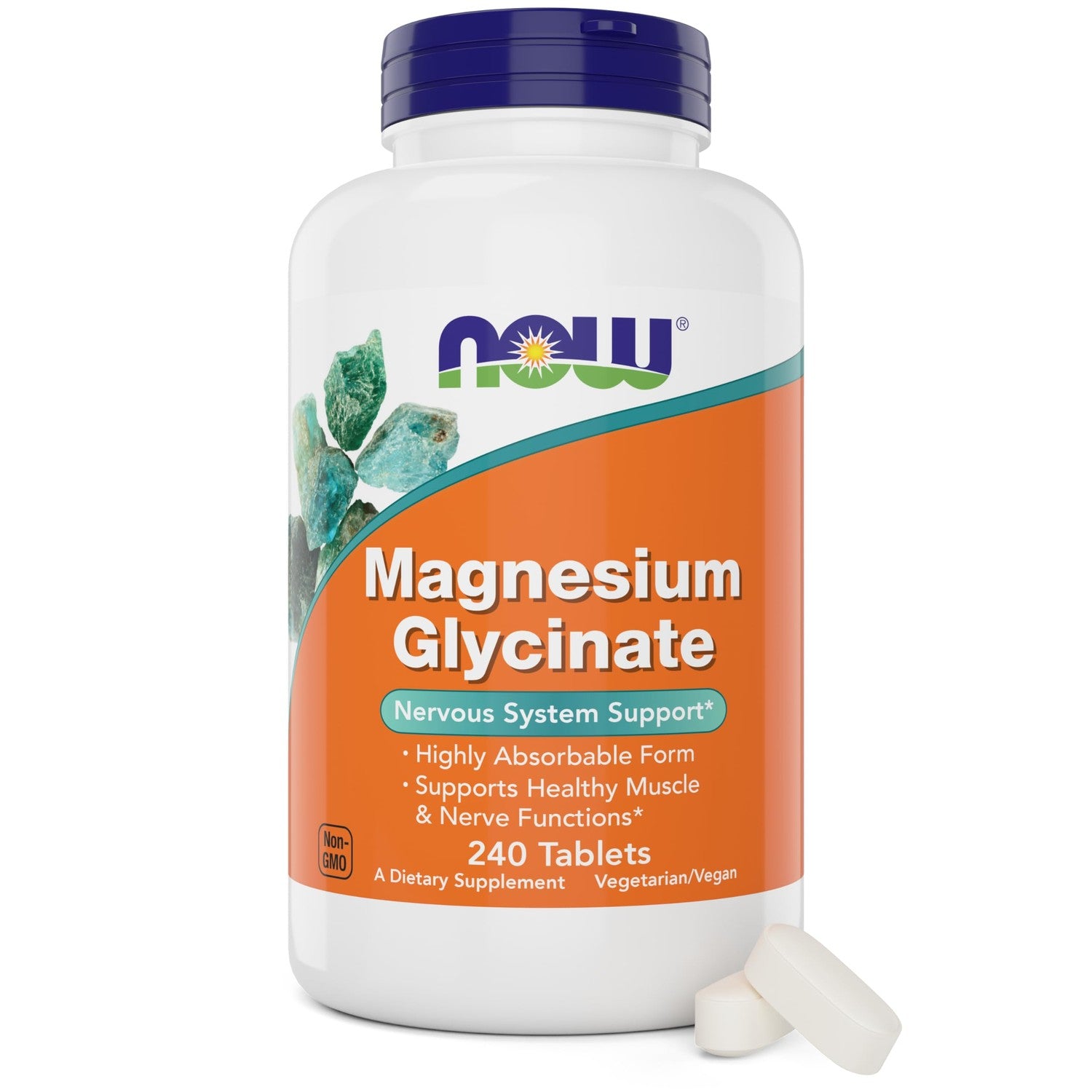 Now Foods Magnesium Glycinate, 240 Tablets - Supports Healthy Muscle and Nerve Functions - Non-GMO