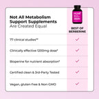 HUM Best of Berberine Supplement 1200mg, Metabolic & Gut Health, 60 Count | BioPerine, High Absorption, 2 Capsules Daily, Vegan, Non-GMO, Gluten Free