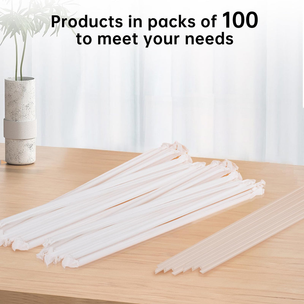 100PCS Disposable Straws for 40 OZ Tumbler, Extra Long Straws Disposable for Stanley Cup 30 Oz 40 Oz Tumbler, Straws Individually Wrapped