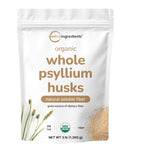 Micro Ingredients Organic Whole Psyllium Husks, 3lbs | Daily Soluble Fiber Supplement | Sourced from India | Ideal for Oatmeal, Coffee & Beverage | Unflavored, Non-GMO, Keto Friendly, Vegan