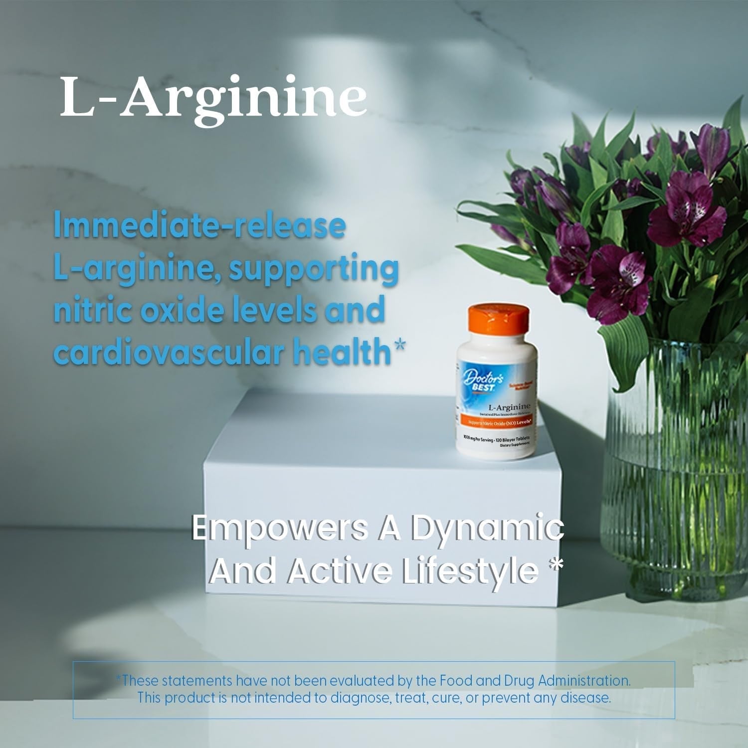 Buy now Doctor's Best Sustained Plus Immediate Release L-Arginine, Non-GMO, Vegan, Gluten & Soy Free, 500 mg, Tablet, 120 Count at indiglob india