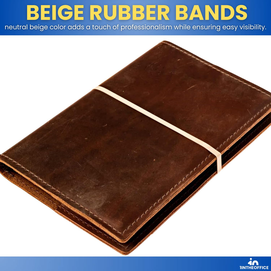 Thick Rubber Bands, Heavy Duty Rubber Bands, Beige, Size 64, 380Pack