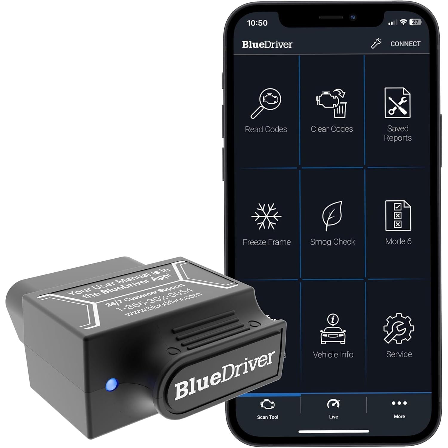 Buy now BlueDriver Bluetooth Pro OBDII Scan Tool for iPhone & Android - No Subscription Fee - OBD2 Car Scanner and Code Reader - Diagnose Check Engine, ABS, SRS, Airbag & 7000+ Issues on Vehicles 1996+ Default at indiglob india