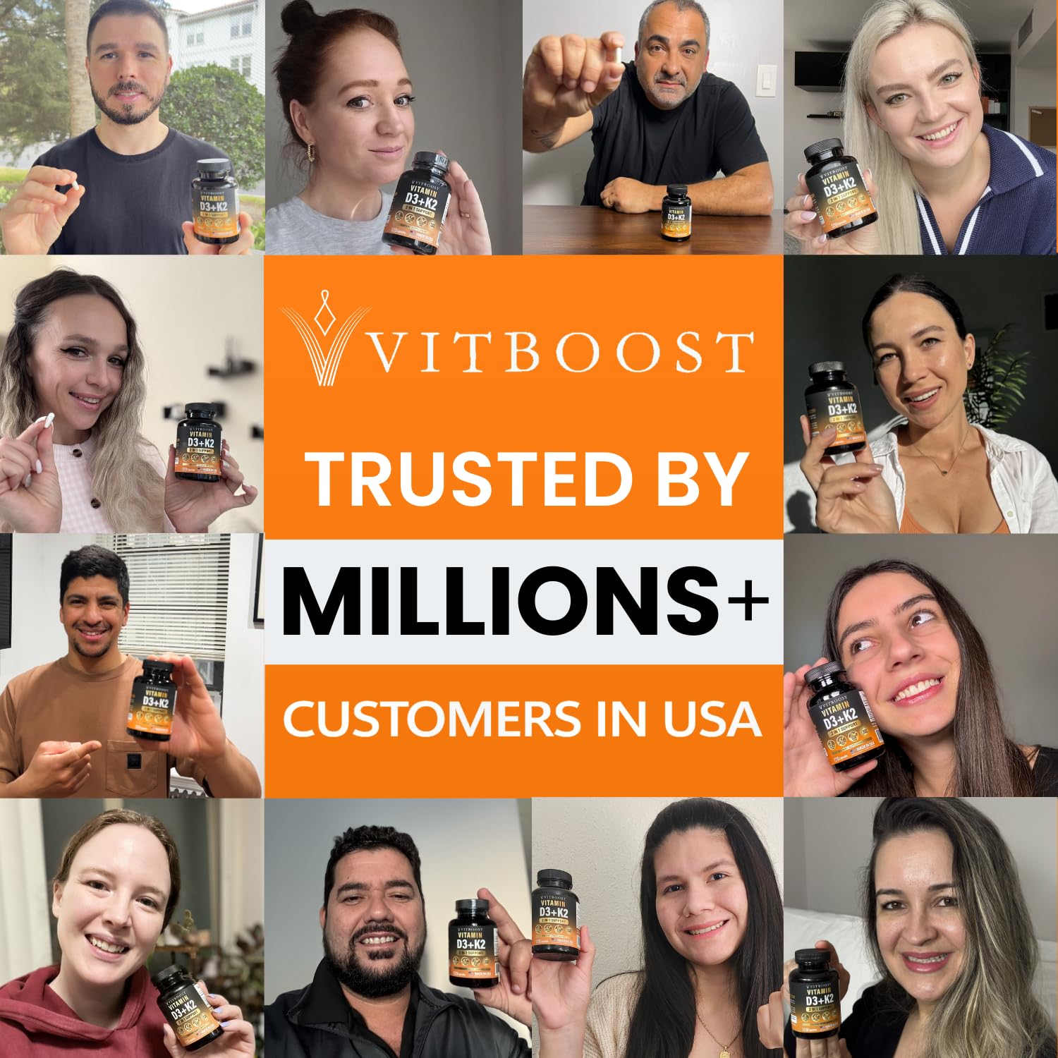 VITBOOST Vitamin D3 K2 Complex - 5000 IU (125 mcg) D3 & K2 (MK-7) 90 mcg | Easy to Swallow Vitamin D | Non-GMO | Gluten-Free | USA Made, 3rd Party Tested, 120 Capsules