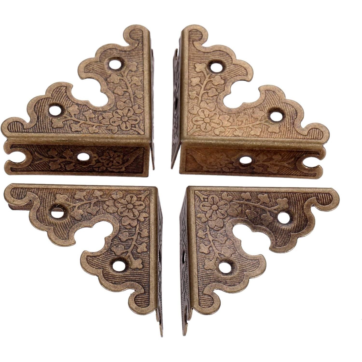 Buy now dophee 4Pcs Decorative Corner Protectors, Retro Style Edge Safety Guards Covers for Picture Frame Album Jewelry Box Gift Box Wooden Case Chest Tables Cabinet Furniture, 1.34"x1.34"-Antique Bronze Antique Bronze at indiglob india