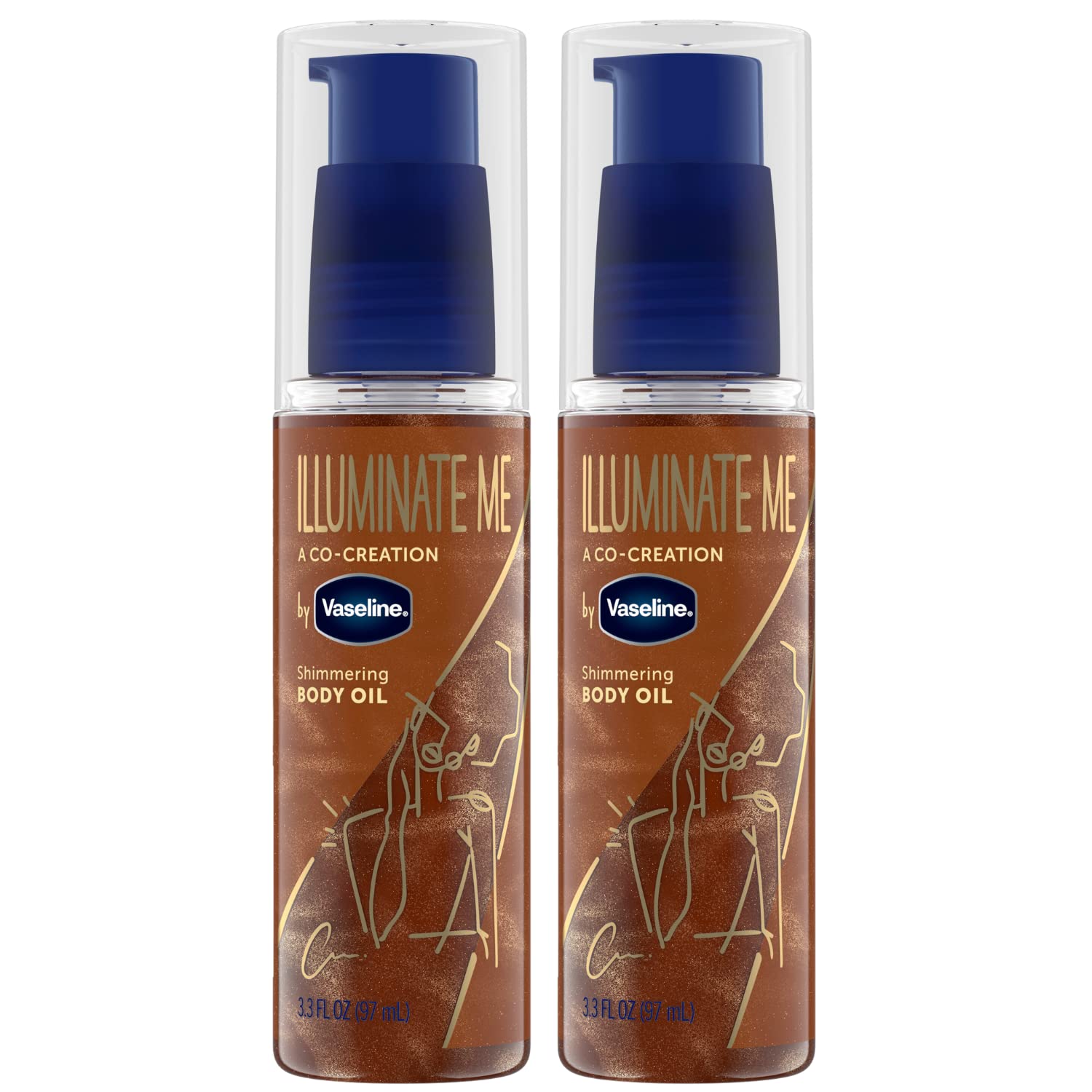 Vaseline Illuminate Me Shimmering Body Oil Created for Melanin Rich Skin, Illuminates Skin with Finishing Touch of Shimmer for Glowing Skin 3.3 oz | Illuminates Skin with Finishing Touch of Shimmer For Glowing, Moisturized Skin