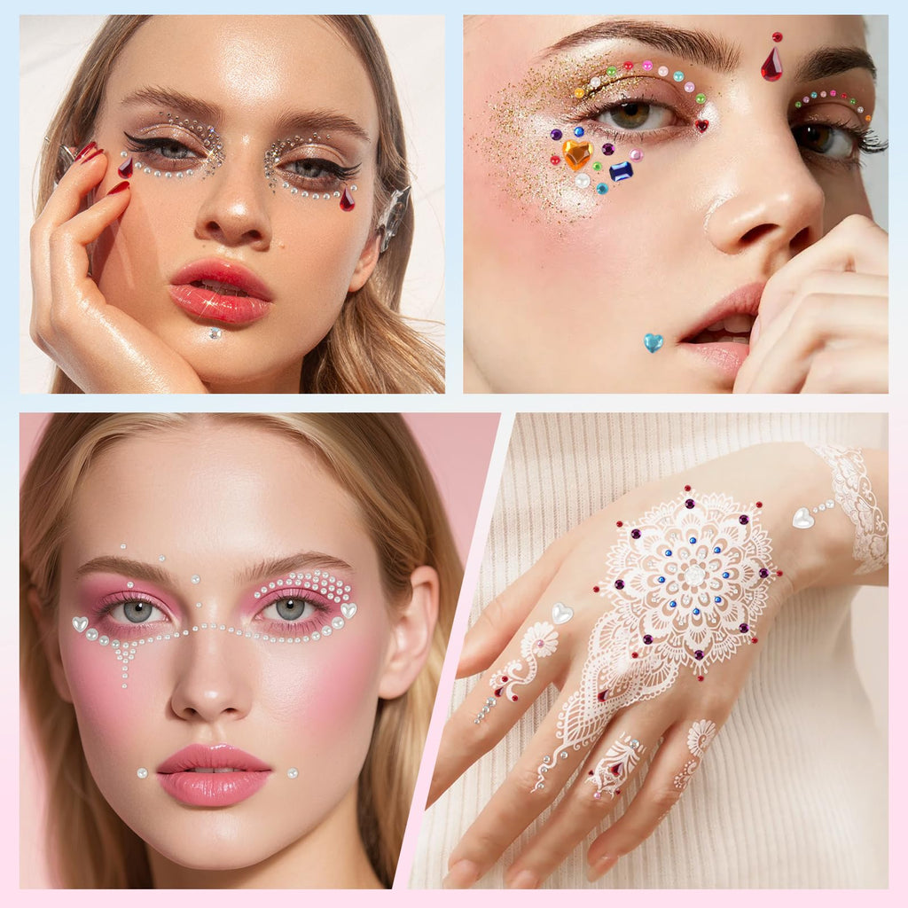 JIUZHU 7500+PCS Jewel Stickers for Crafts, Self Adhesive Gem Stickers Kit, Acrylic Rhinestone Stickers Assorted Shapes for Scrapbooking, Card Making, DIY Projects, Party Decorations