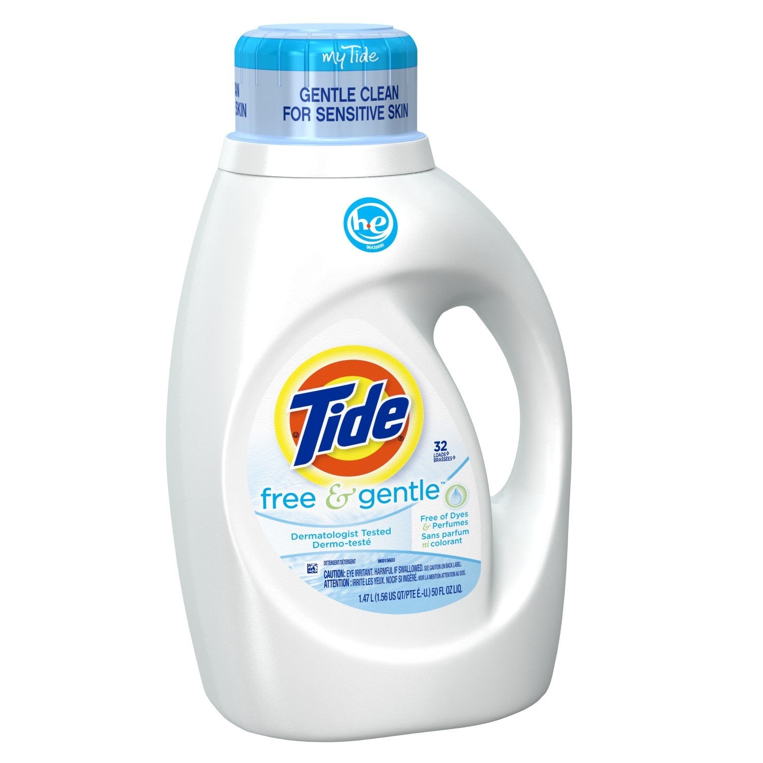 Buy now Tide Free & Gentle Liquid Laundry Detergent, Unscented, 1.47 L (32 Loads) Unscented 50 Fl Oz (Pack of 1) at indiglob india