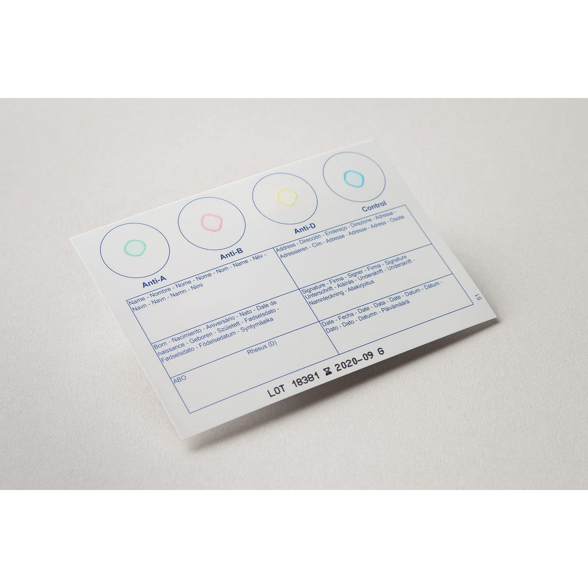 Eldoncard INC Blood Type Test, 1 Pack