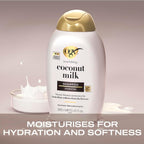 Buy now OGX Nourishing + Coconut Milk Moisturizing Shampoo, Hydrating & Restoring Shampoo Moisturizes for Soft Hair After the First Use, Paraben-Free, Sulfate-Free Surfactants, 13 fl. oz at indiglob india