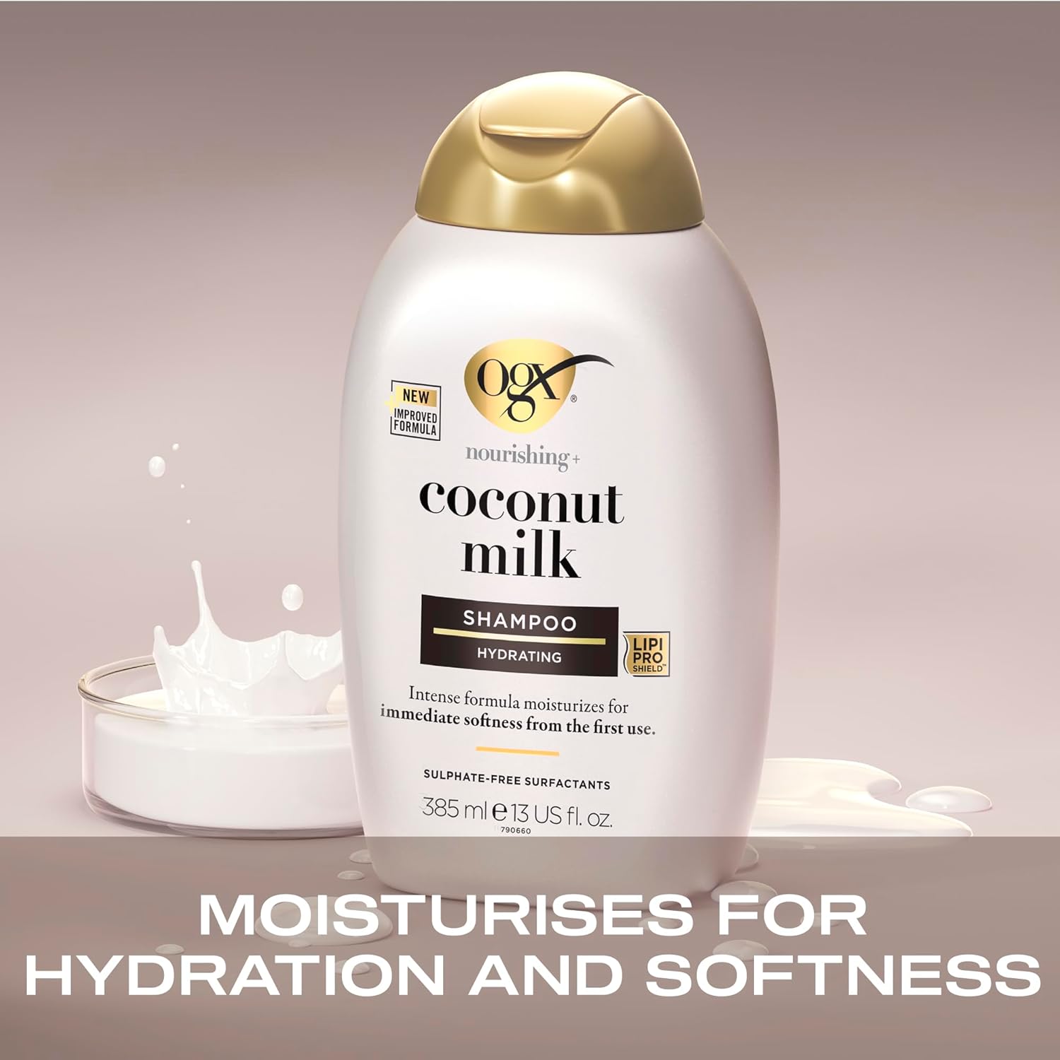 Buy now OGX Nourishing + Coconut Milk Moisturizing Shampoo, Hydrating & Restoring Shampoo Moisturizes for Soft Hair After the First Use, Paraben-Free, Sulfate-Free Surfactants, 13 fl. oz at indiglob india