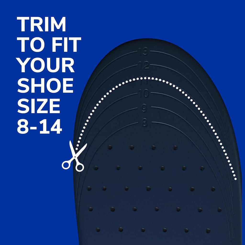 Buy now Dr. Scholl's Heavy Duty Support Insole Orthotics, Big & Tall, 200lbs+, Wide Feet, Shock Absorbing, Arch Support, Distributes Pressure, Trim to Fit Inserts, Work Boots & Shoes, Men Size 8-14, 1 Pair at indiglob india