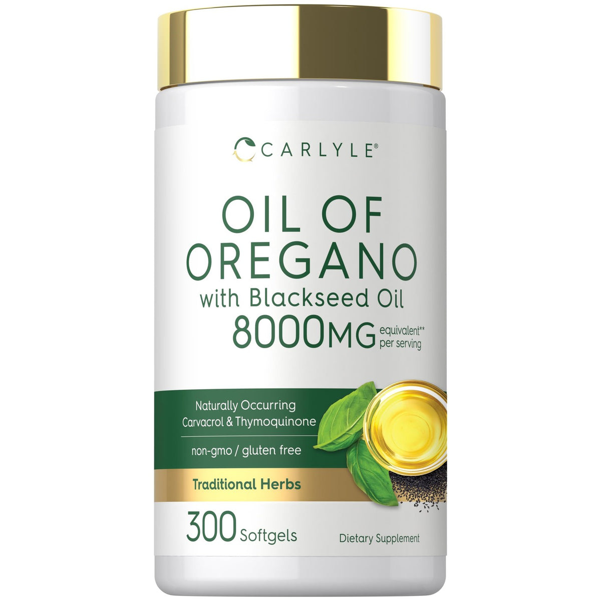 Carlyle Oil of Oregano with Black Seed Oil | 300 Softgel Capsules