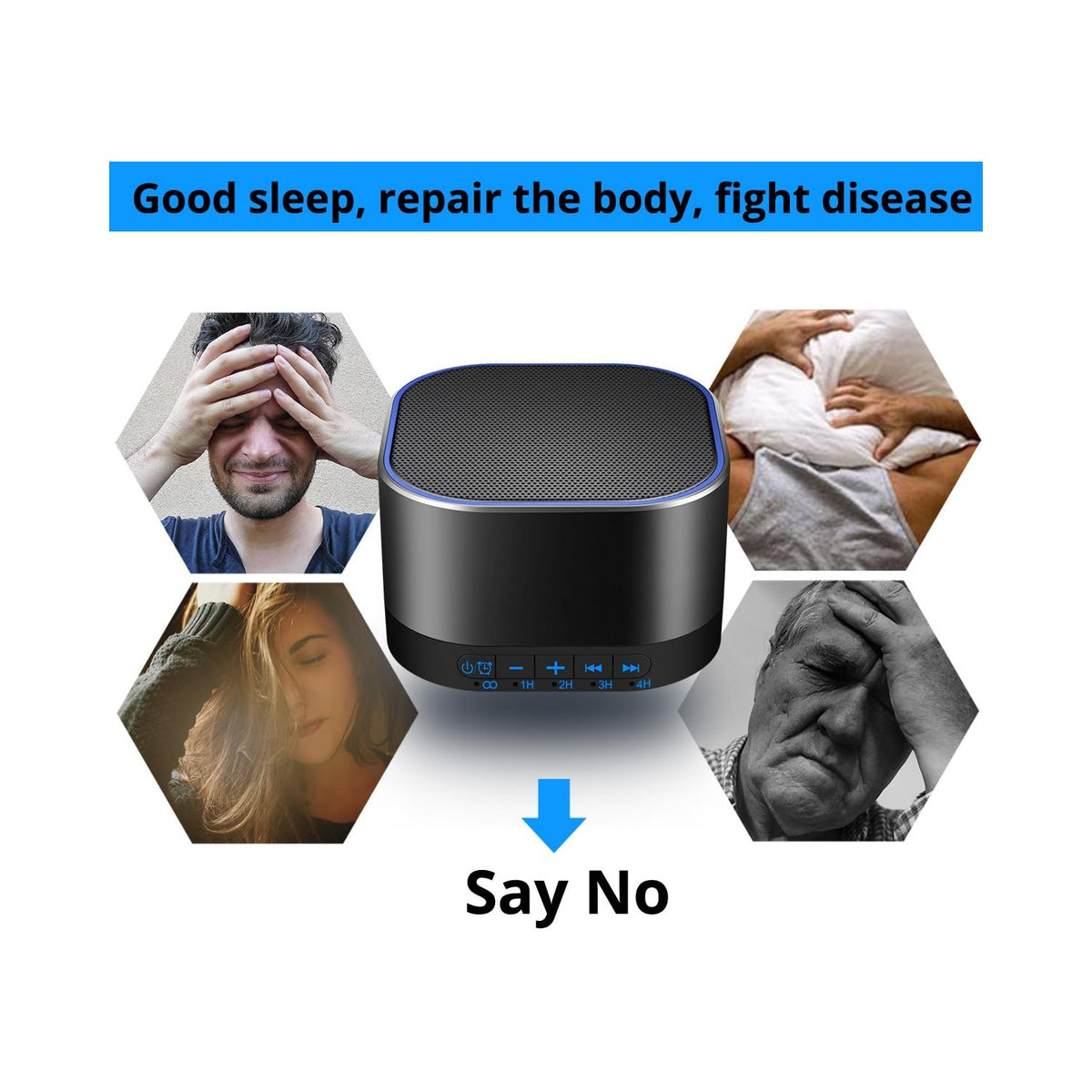 Magicteam Sound White Noise Machine with 20 Non Looping Natural Soothing Sounds and Memory Function 32 Levels of Volume Powered by AC or USB and Sleep Sound Timer Therapy for Baby Kids Adults