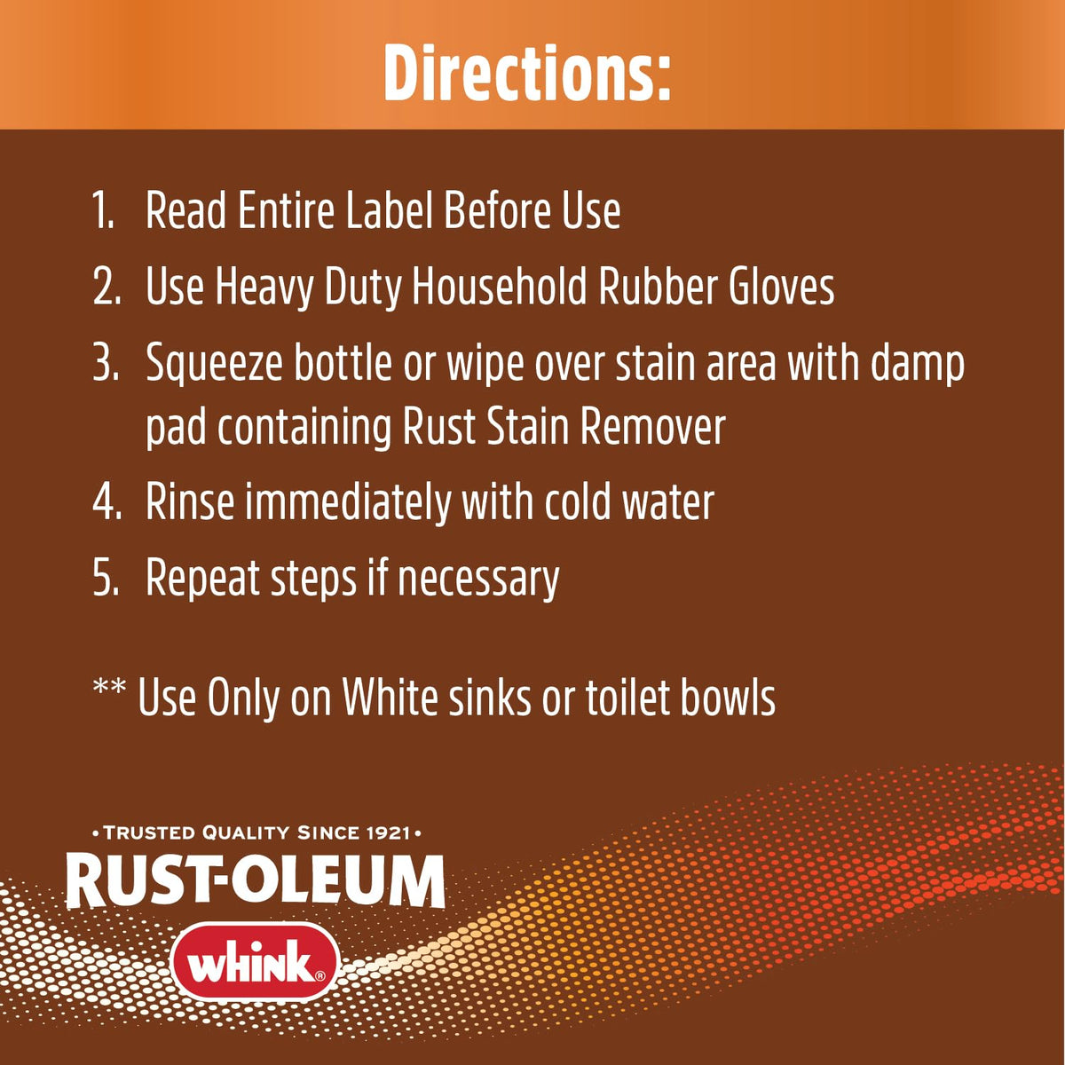 Rust-Oleum Whink Rust Stain Remover | Heavy-Duty Iron Stain Remover for White Toilets & Sinks, Colorfast Fabric & Carpets | 16 oz