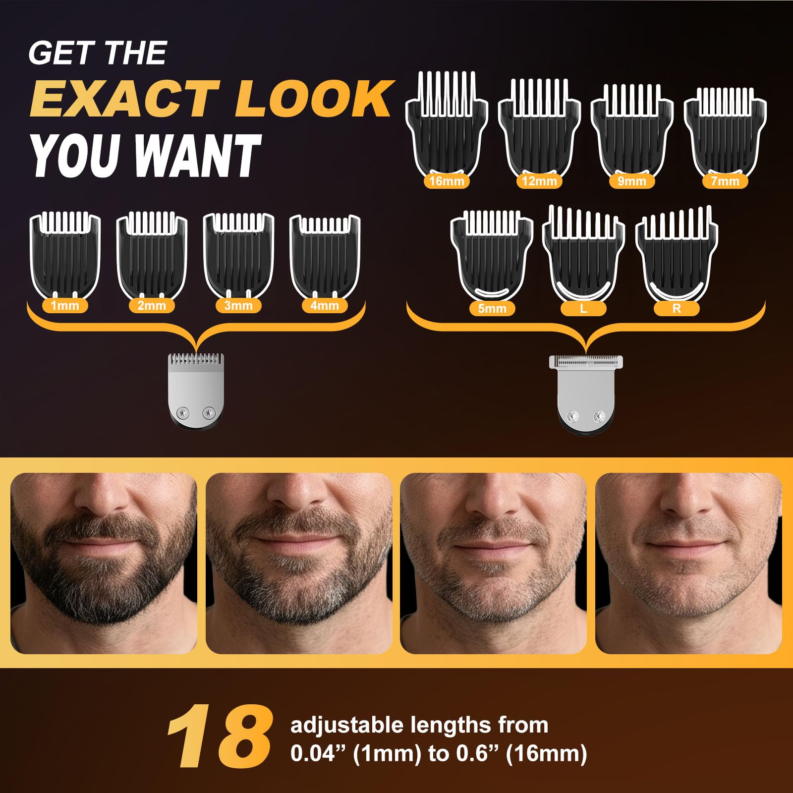 Beard Trimmer for Men, Cordless 18-in-1 Electric Razor & Hair Clipper,Gifts | Waterproof Mustache Grooming Kit, Rechargeable Beard Hair Nose Ear & Body Trimmer, Face Shaver, gift for men,husband & father