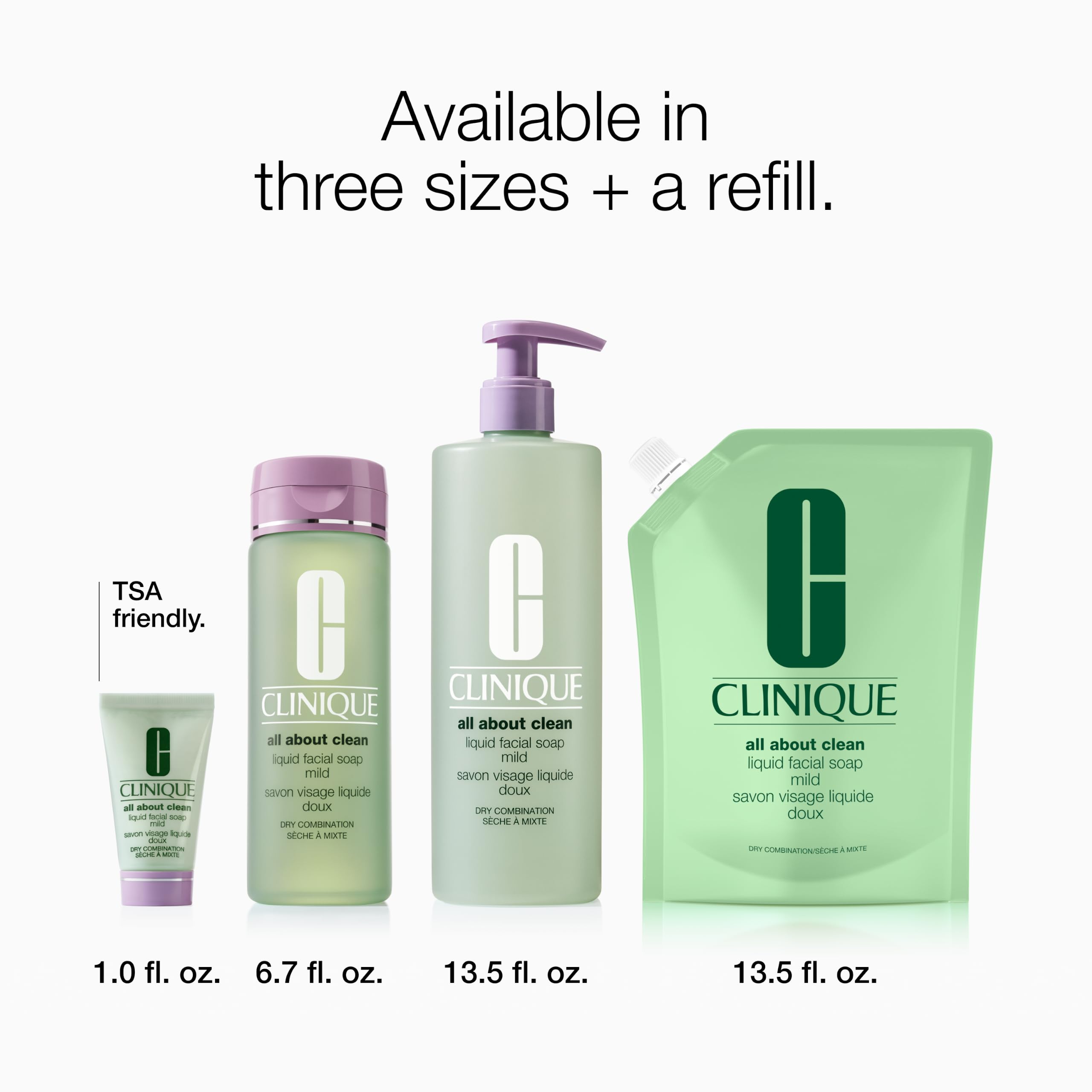 Clinique All About Clean Liquid Facial Soap Mild | Gentle Face Cleanser For Dry Combination Skin | Type 2 Face Wash | Step 1 in 3-Step Skin Care Routine