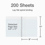 Oxford 5 Subject Spiral Notebook, Notebooks for School, Plastic Covers, Back to School Supplies, College Ruled, 200 Sheets, 1 Pack, Bright Blue (1009294)