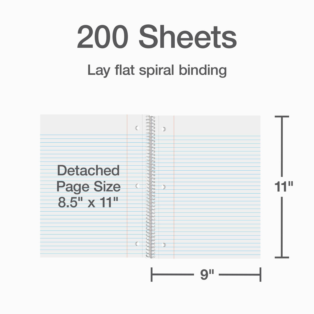 Oxford 5 Subject Spiral Notebook, Notebooks for School, Plastic Covers, Back to School Supplies, College Ruled, 200 Sheets, 1 Pack, Bright Blue (1009294)