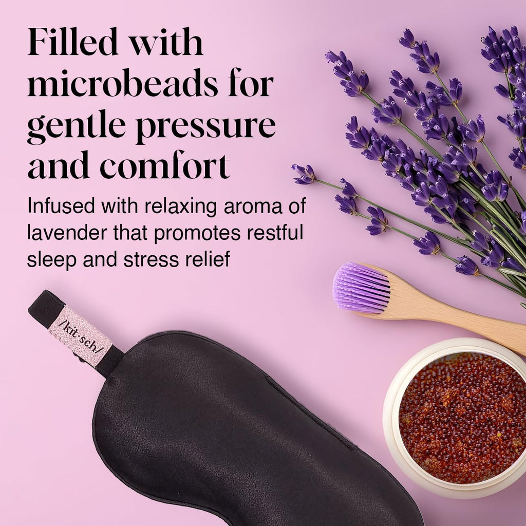 Buy now Kitsch Weighted Satin Sleep Mask - Weighted Eye Masks for Sleep and Travel - Lavender Sleeping Mask for Women and Men - Light Blocking, Adjustable Strap, Ultra-Soft (4.1oz/116g) at indiglob india