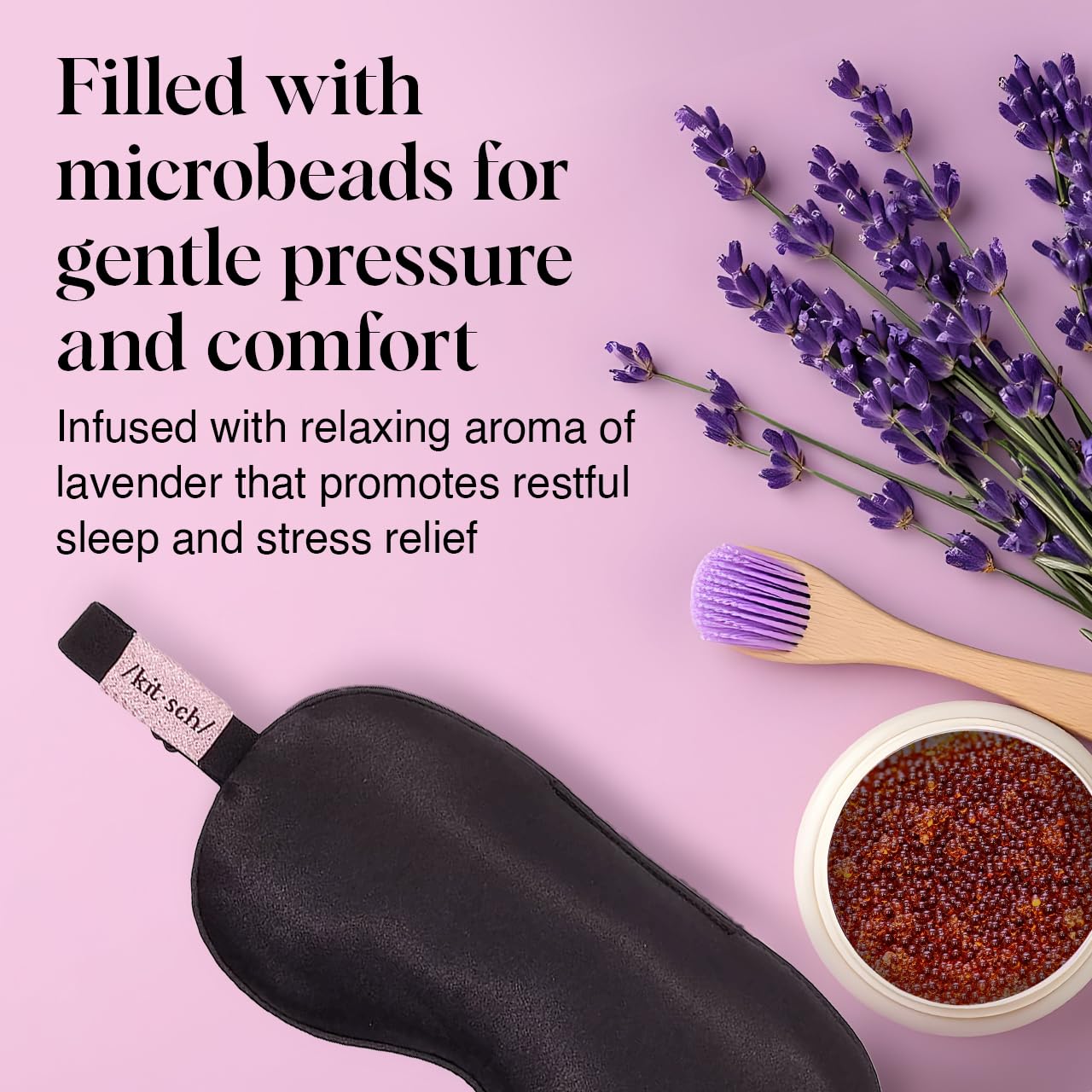Buy now Kitsch Weighted Satin Sleep Mask - Weighted Eye Masks for Sleep and Travel - Lavender Sleeping Mask for Women and Men - Light Blocking, Adjustable Strap, Ultra-Soft (4.1oz/116g) at indiglob india