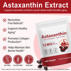 Tiuedu Astaxanthin 12mg, 120 Softgels, 4 Month Supply, Astaxanthin Antioxidant Supplements, Supports Eye, Joint, Internal Circulation, Skin Health