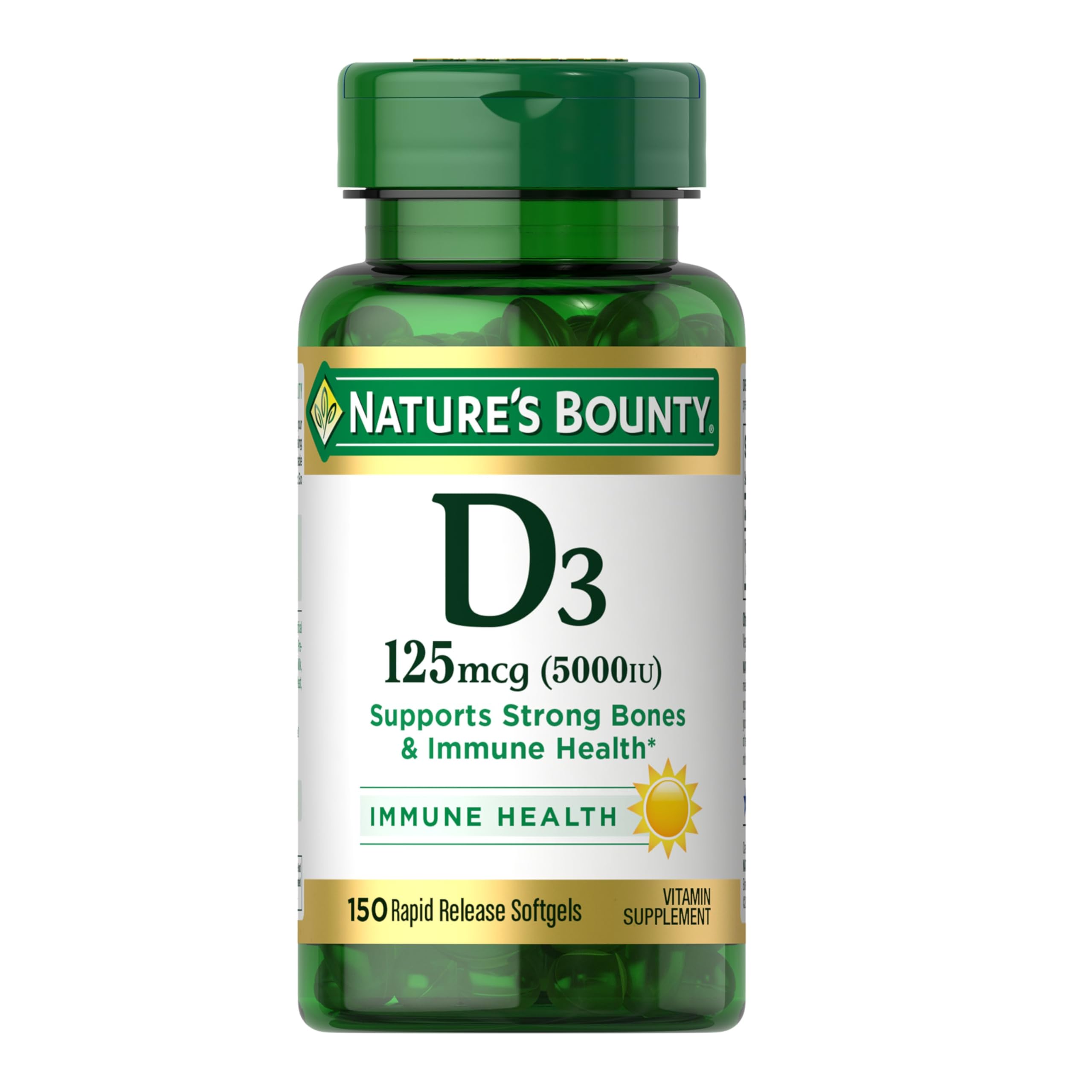 Nature's Bounty Vitamin D3 5000 IU Softgels, 240 Count