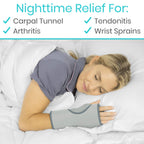 Buy now Vive Night Wrist Splint Brace - Left, Right Hand Sleep Support Wrap - Breathable & Lightweight Cushion Compression Arm Stabilizer for Carpal Tunnel, Men, Women, Kids, Tendonitis, Sports Pain at indiglob india