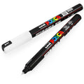 POSCA Uni PC-1MR 0.7mm Paint Marker - Black and White (Pack of 2)