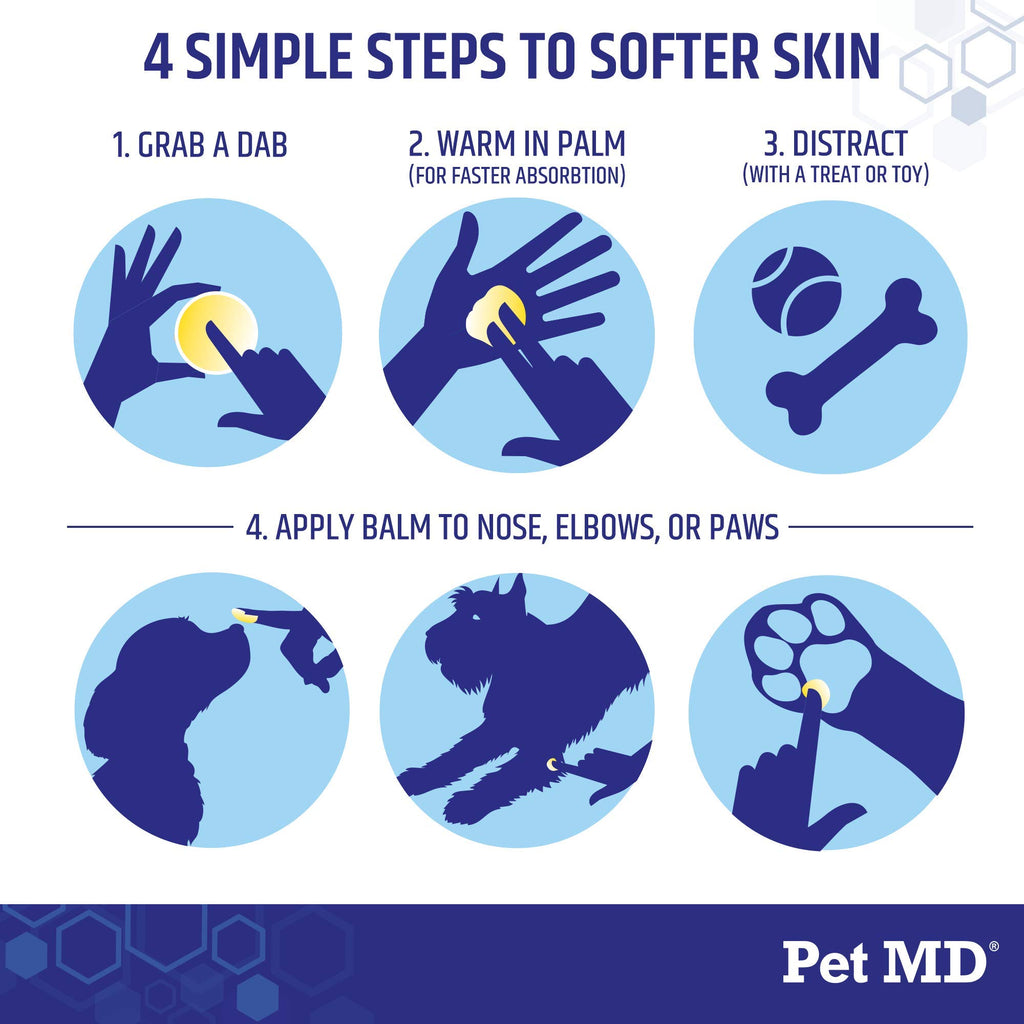 Pet MD Dog Paw Balm - 3-in-1 Paw, Elbow, & Nose Balm for Dogs - 2oz