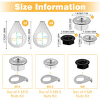 Bike Axle Nuts & Safety Washers for Wheel Hubs, M8/M9.5/M10