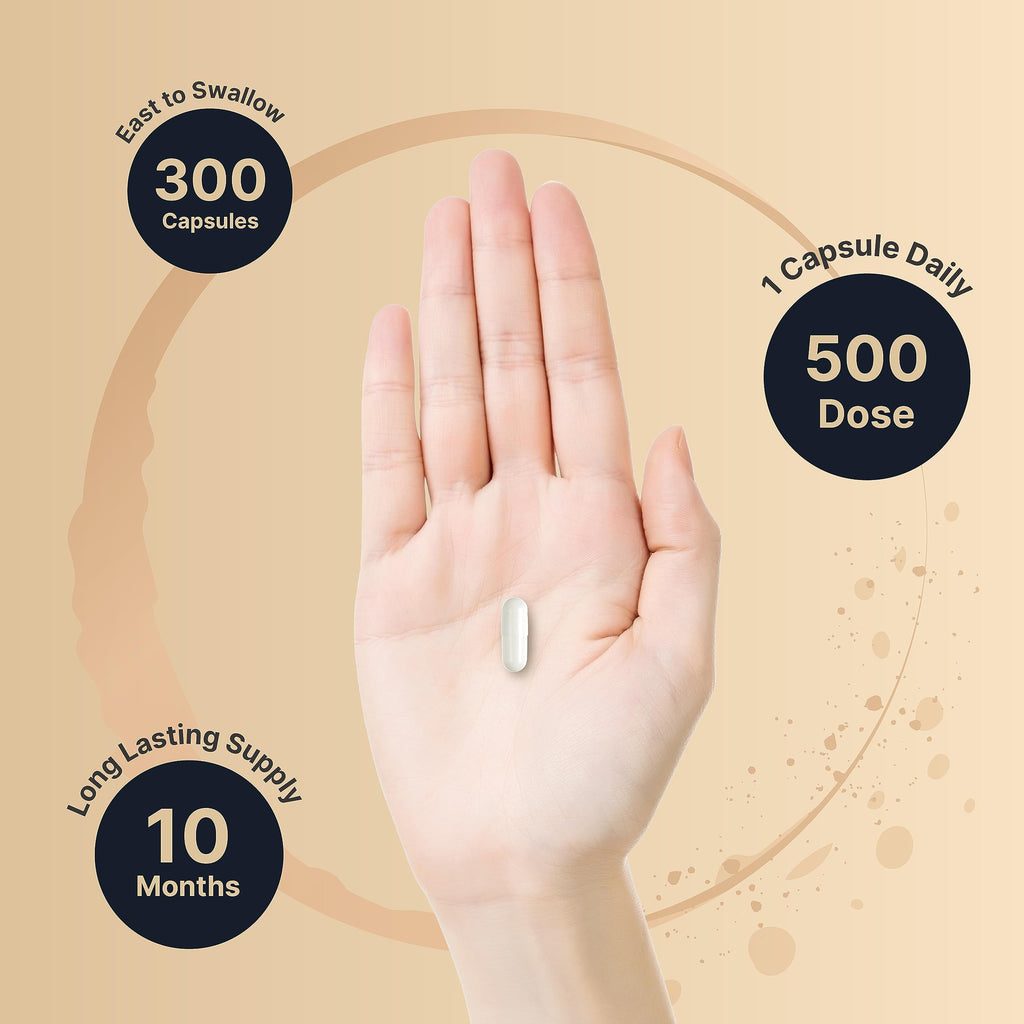 NatureBell Magnesium Complex 10-in-1, 500 mg Per Serving, 300 Capsules | 10 Active Forms: Glycinate, Citrate, Malate, Taurate & More. Chelated Magnesium Supplement for Women & Men. Non-GMO.