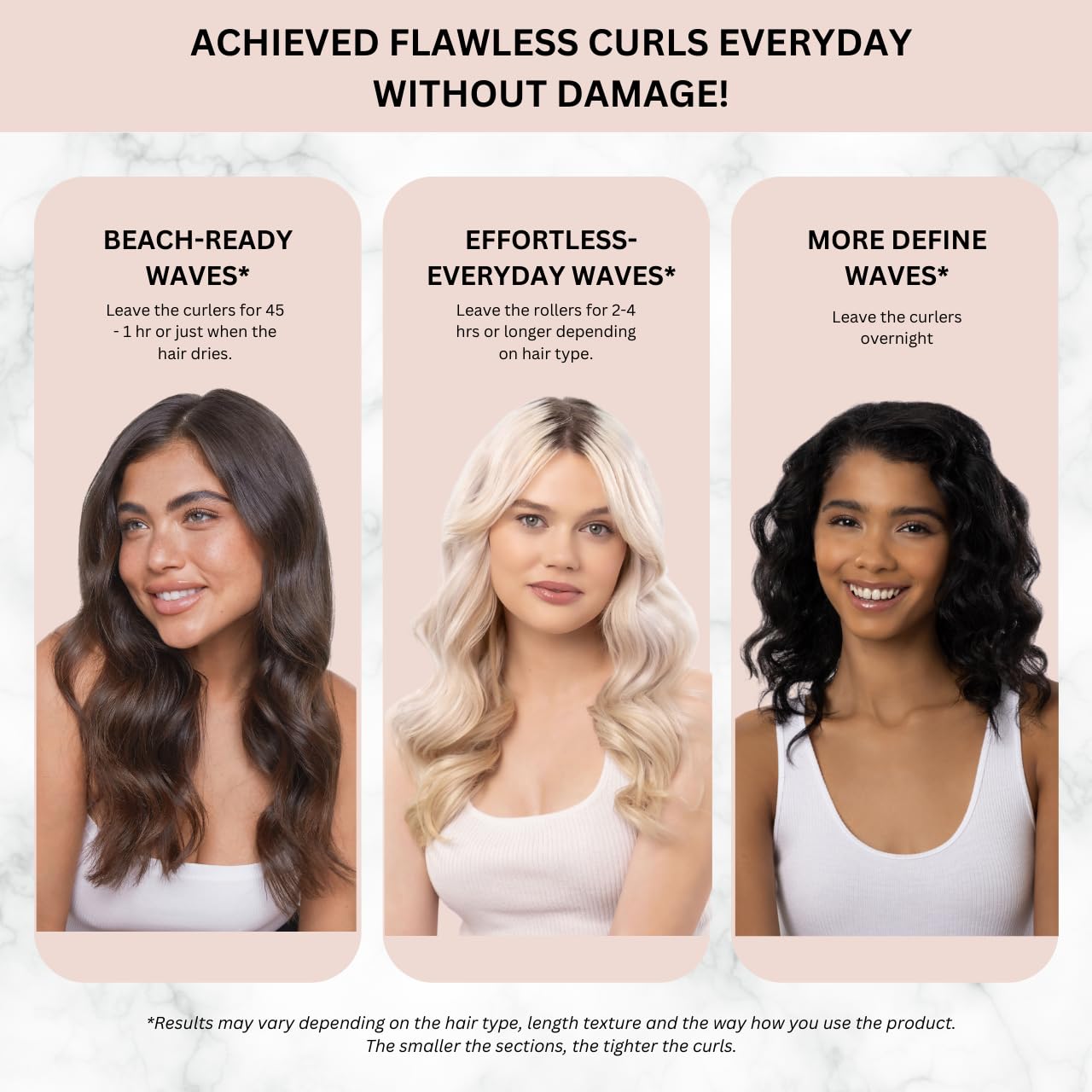 Buy now Kitsch Satin Pillow Rollers -Heatless Hair Curler, Hair Rollers, Heatless Curls Overnight, Flexible Curling Rods for Long &Short Hairs, Flexi Rod Curlers to Sleep in, Overnight Blowout Rods-6pc Marble at indiglob india