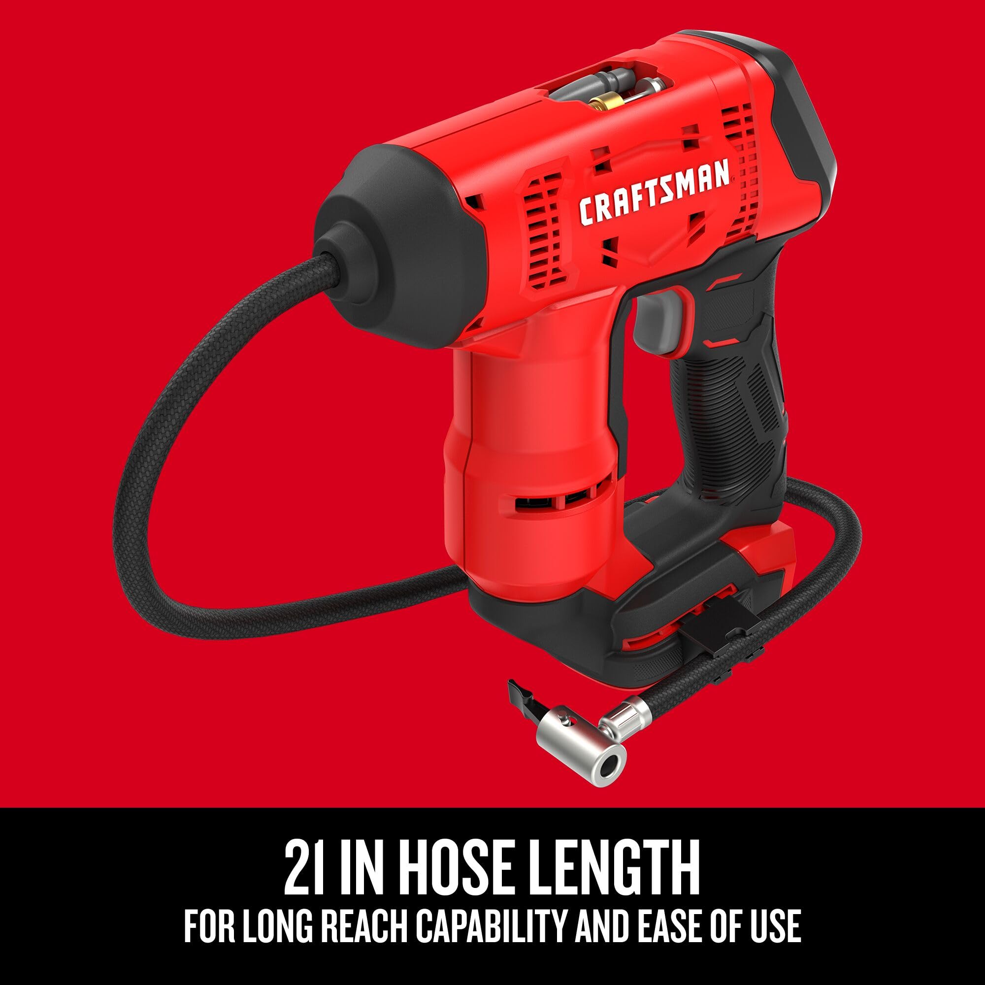 Buy now CRAFTSMAN V20 Air Compressor Portable, Cordless Tire Inflator, Up To 150 PSI Tire Pump, with Digital Pressure Gauge, Tool Only (CMCE521B) at indiglob india