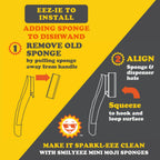 Smilyeez Scrub Moji Scrubbing Sponge Refill for The Dish Daddy (Reg. TM) Dishwand - (10 Pack)