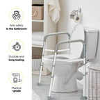 Toilet Safety Rails for Seniors Adjustable Detachable Fits Most Toilets