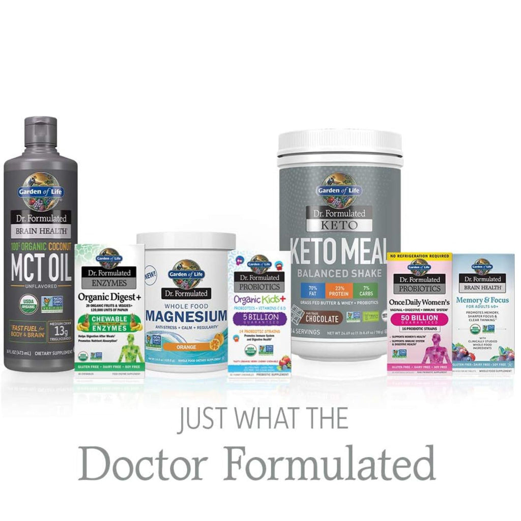 Garden of Life Dr. Formulated Brain Health 100% Organic Coconut MCT Oil 16 fl oz Unflavored, 13g MCTs, Body & Brain Fuel, Certified Non-GMO Vegan & Gluten Free, Hexane-Free